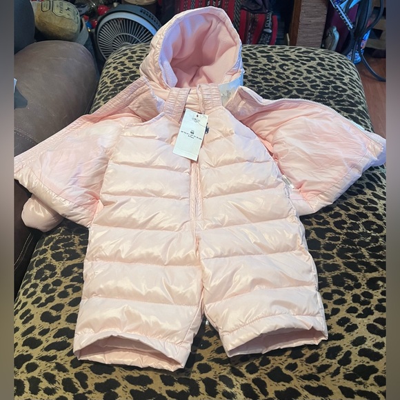 🩷 Ralph Lauren Baby Girl Pink Down Puffer Jacket Snowsuit | 4pc Set | NB - Picture 13 of 13